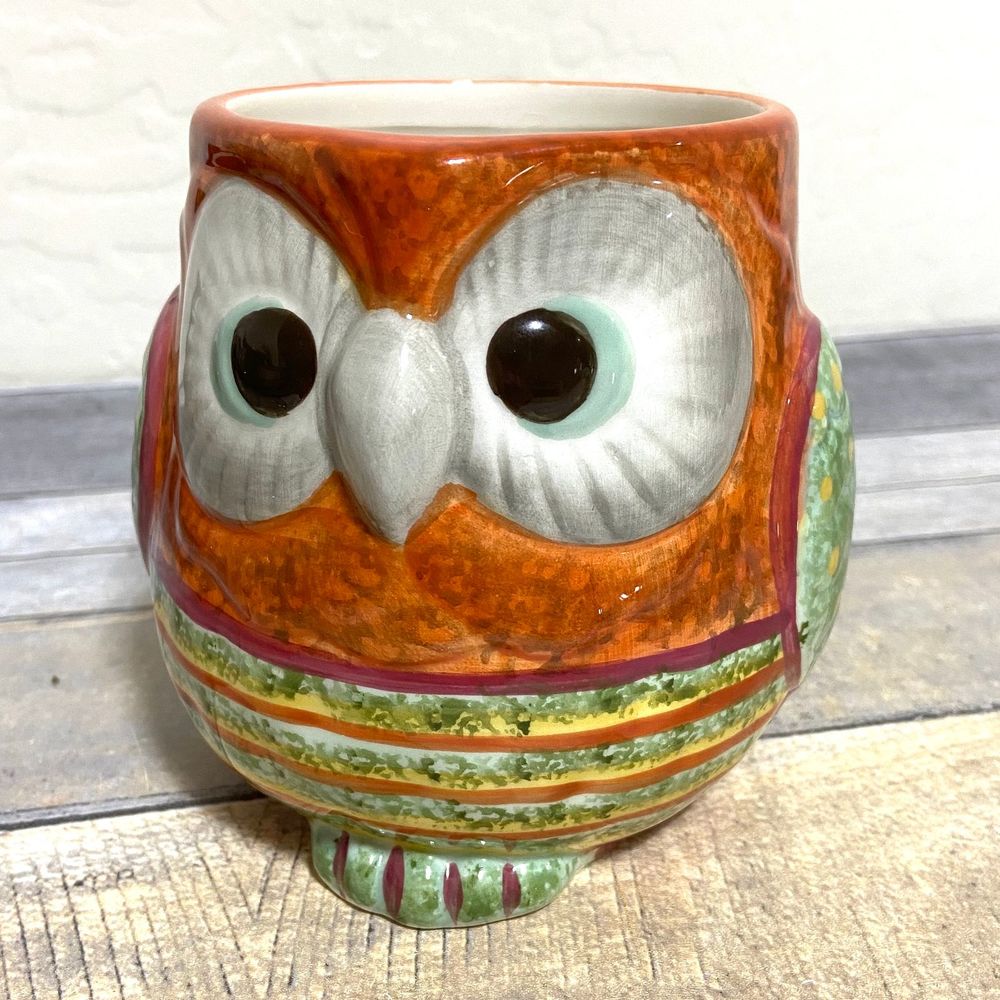 Handcrafted Colorful Cute Owl Mug 24oz